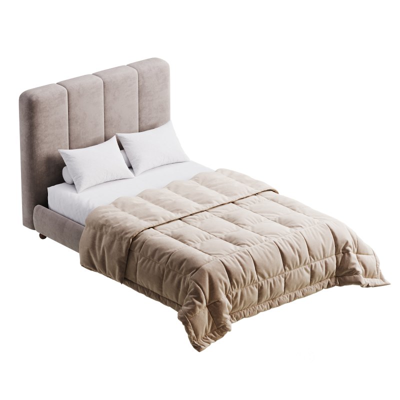 Modern Fabric Storage Panel Bed Image 3