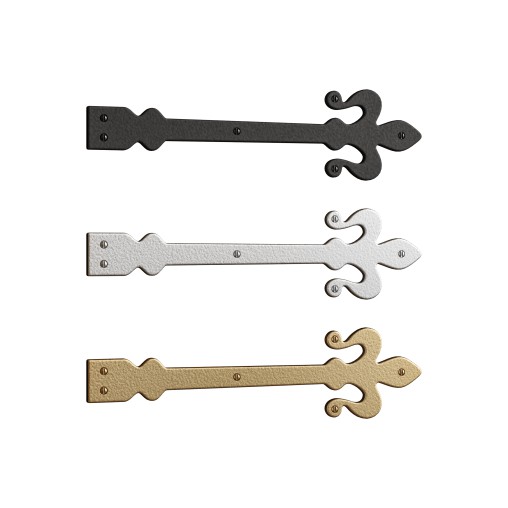 Wrought Iron Dummy Door Hinge Fleur De Lis 16″ Hinges