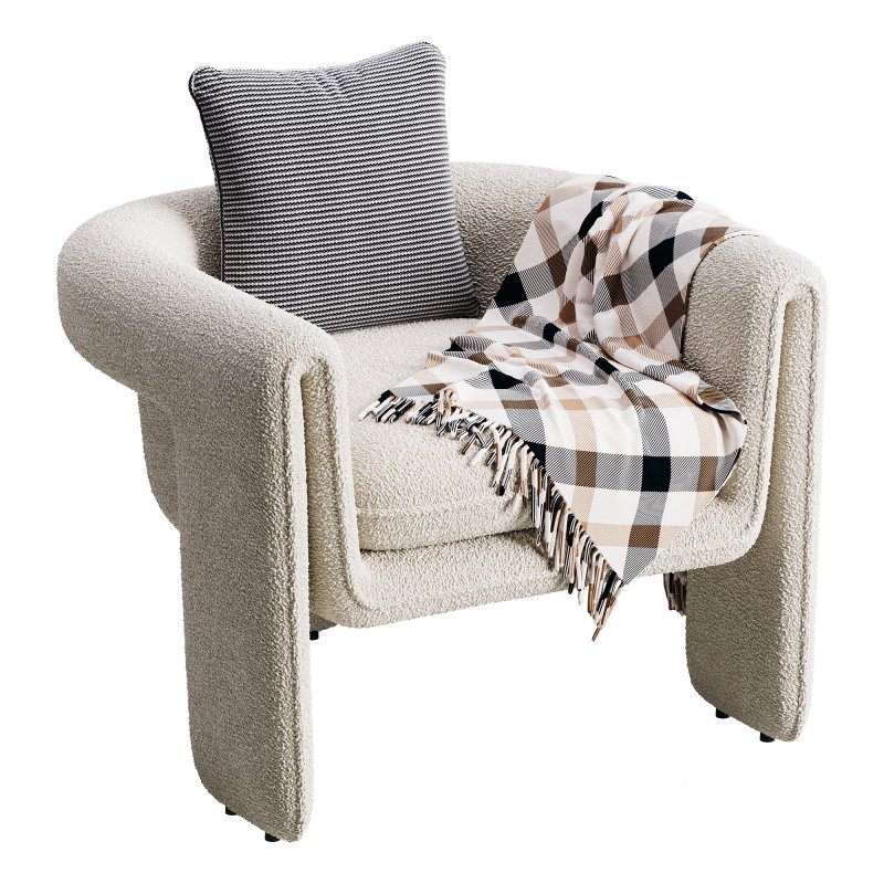 Sculptural Upholstered Lounge Chair Image 3