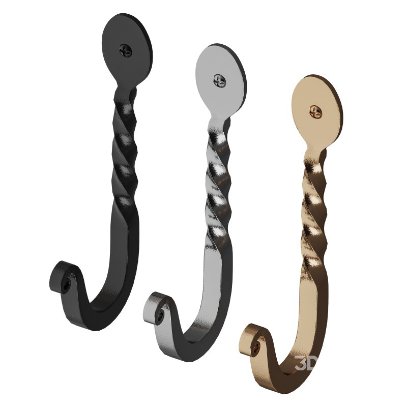 Wrought Iron Twisted Hooks 4.5″ Wall Mount Hanger Hooks Image 12