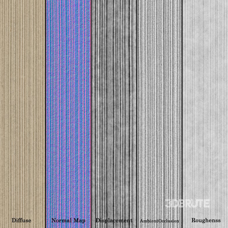 Ribbed Concrete wall 03- Seamless Image 6
