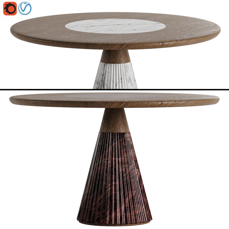 Marilyn Круглый стол из мрамора и ясеня Morelato Image 3