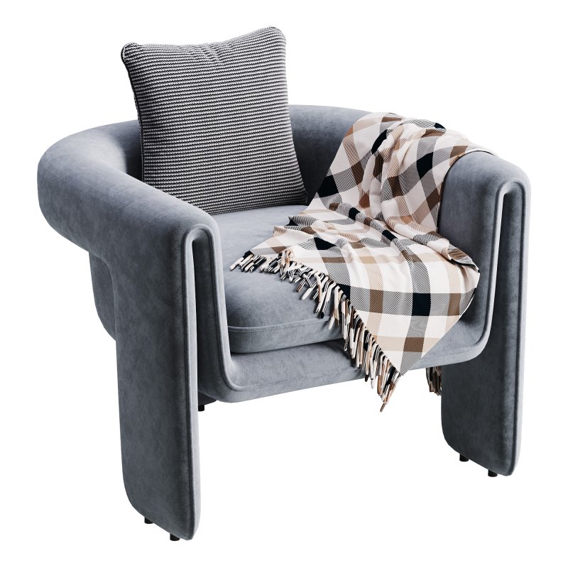 Sculptural Upholstered Lounge Chair Image 7