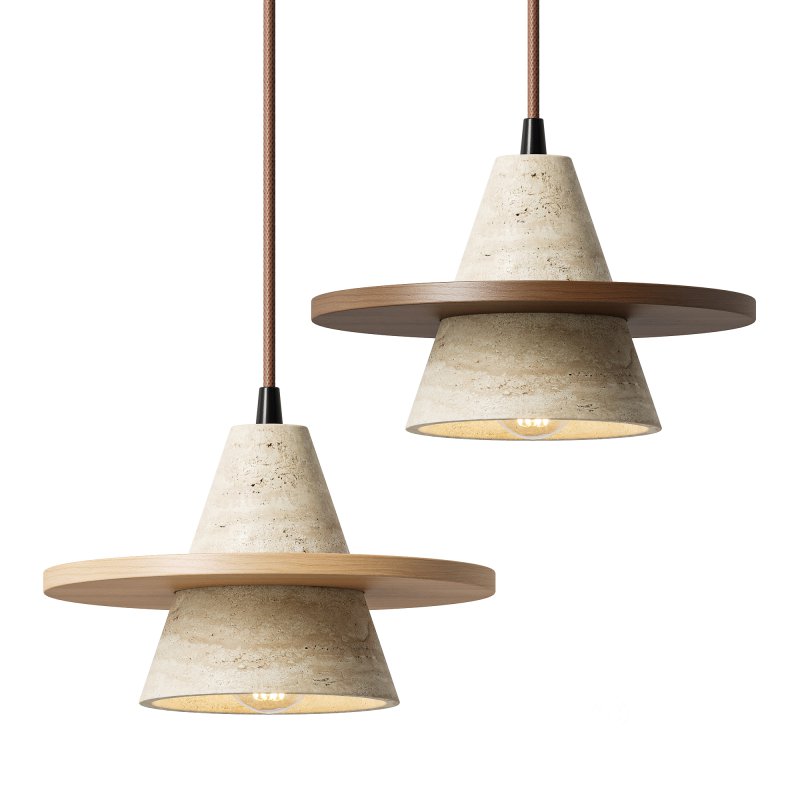 Traditional Japanese Conical Disc Pendant Light Image 1
