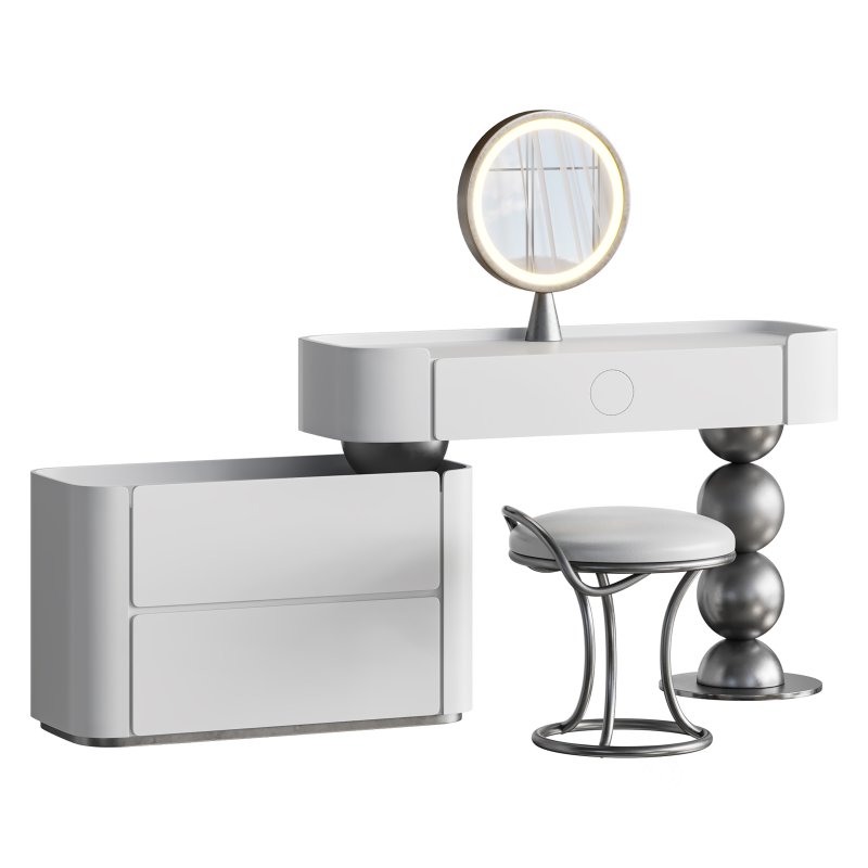 Orren Ellis Ensemble de meuble-lavabo contemporain en bois massif de luxe contemporain Image 3