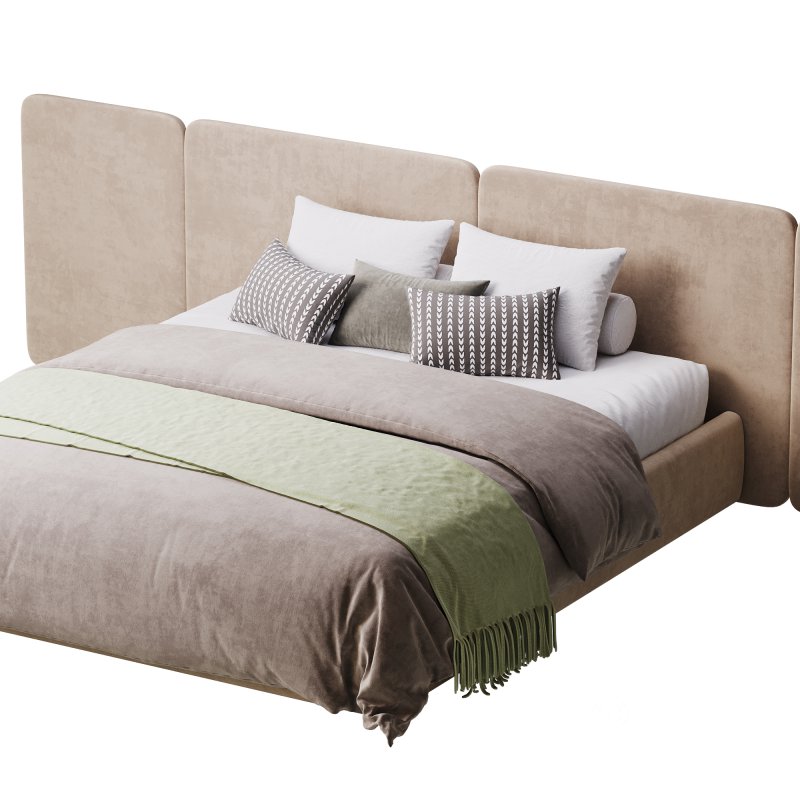 Natural Finish Fabric Pallet Bed Image 11