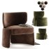 Emilia Gray fabric Lounge Chair - Thumbnail 1