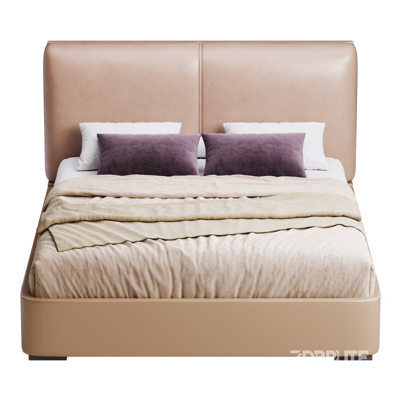 Rectangle Solid Color Storage Panel Bed Image 5