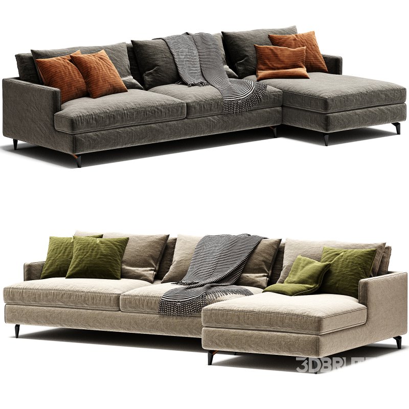 DAVE Sofa Bed With Chaise Longue By Milano Bedding Image 1