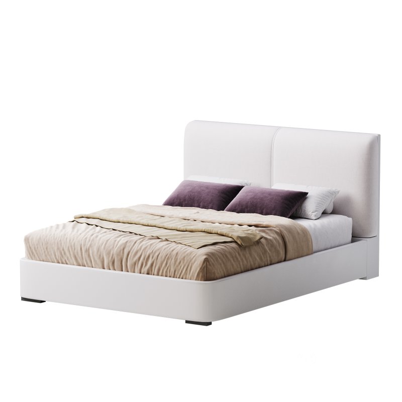 Rectangle Solid Color Storage Panel Bed Image 8