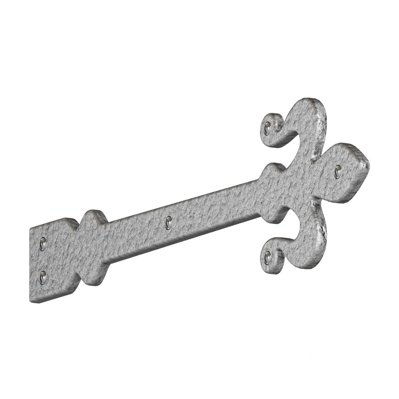Wrought Iron Dummy Door Hinge Fleur De Lis 16″ Hinges Image 7