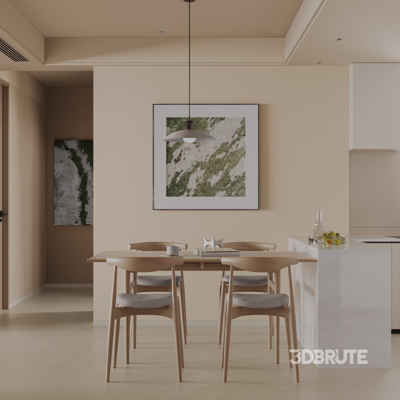 Warm modern simple living room scene Image 3