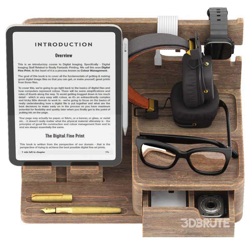 wooden nightstand organizer Image 2