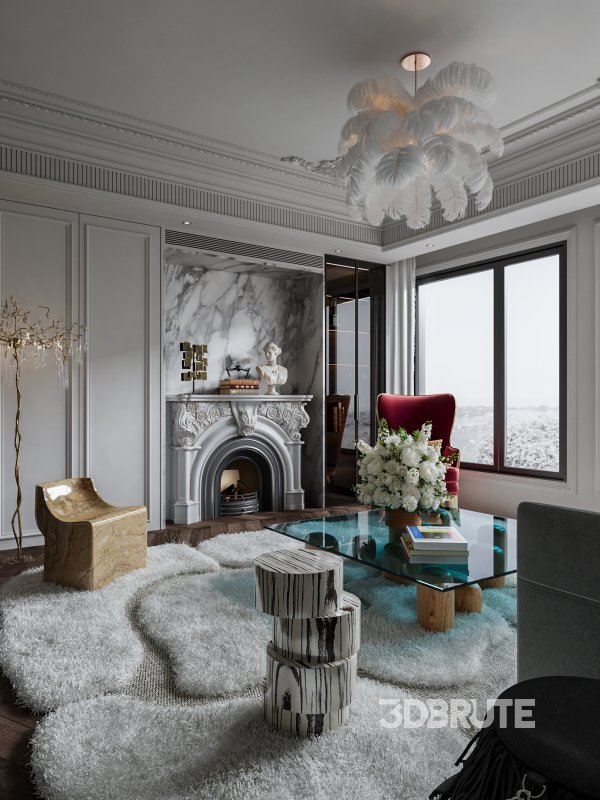 Classic luxury living room scene Image 3