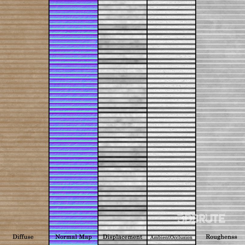 Ribbed Concrete wall 01- Seamless Image 6