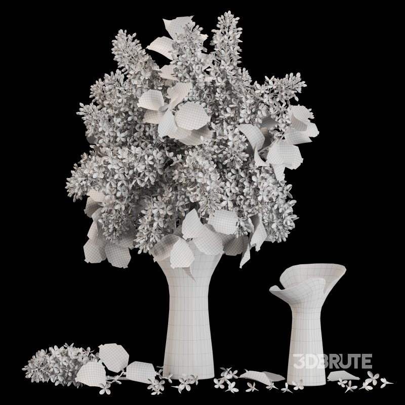 White Lilac in a Metallic Vase Image 4