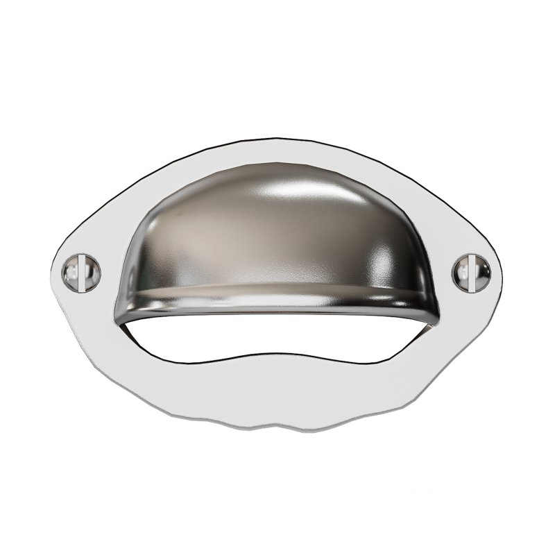 Cabinet or Drawer Bin Pull Black Iron Cup Image 3