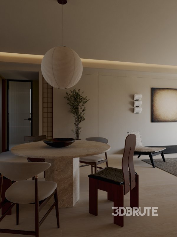 Wabi-sabi living and dining room Image 10