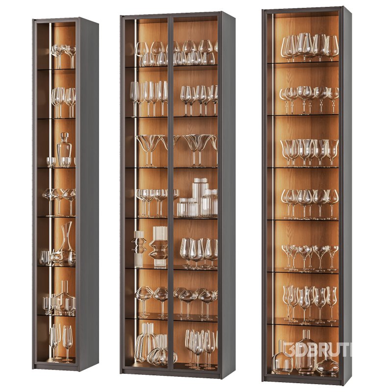 Luxury Glassware Cabinet Set 01 Image 3