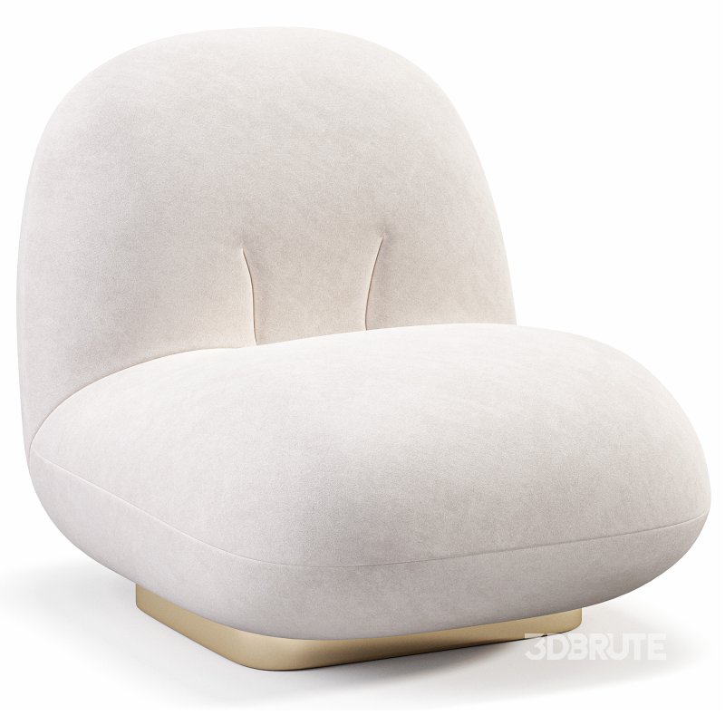 Back Modern Armless Chair with Brass Image 2