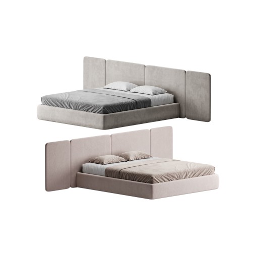 Natural Finish Fabric Pallet Bed Frame with Sponge Fill for Bedroom Comfort