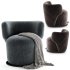 SM Living Couture Sierra Black Swivel Armchair - Thumbnail 3