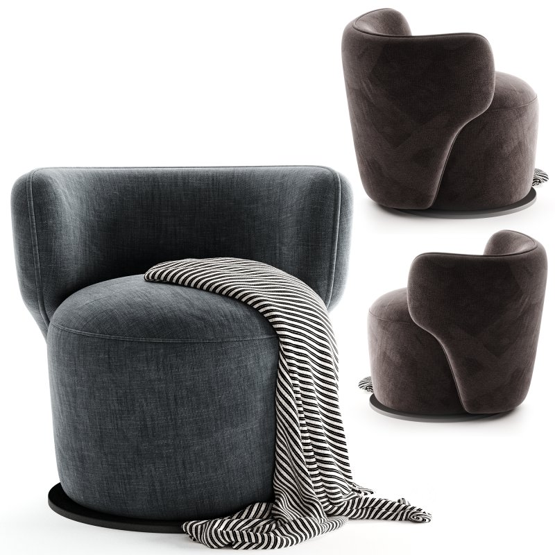 SM Living Couture Sierra Black Swivel Armchair Image 3