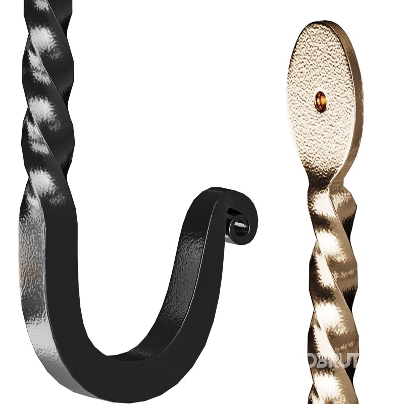 Wrought Iron Twisted Hooks 4.5″ Wall Mount Hanger Hooks Image 13