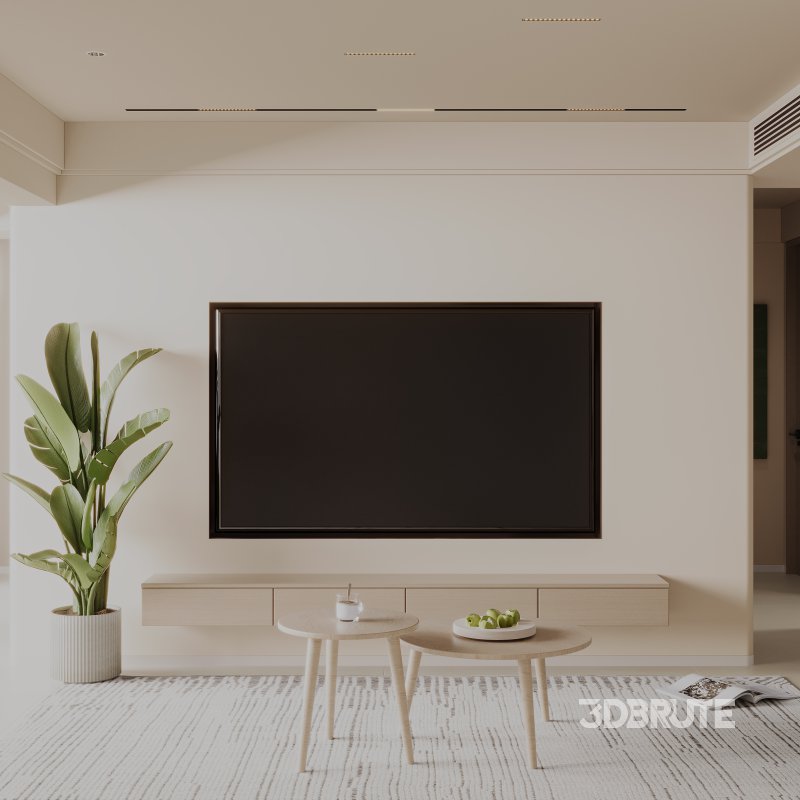 Warm modern simple living room scene Image 5