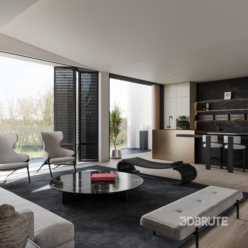 Modern living and dining room Image 3