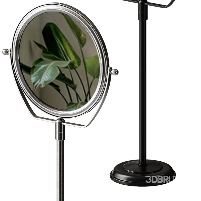 Table Makeup Mirror Chrome Brass Swivel Magnifying Two Sided Image 13