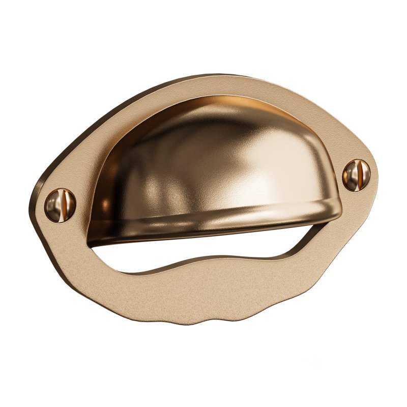 Cabinet or Drawer Bin Pull Black Iron Cup Image 5