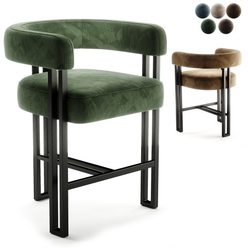 Mekah Upholstered Counter Stool with Metal Frame