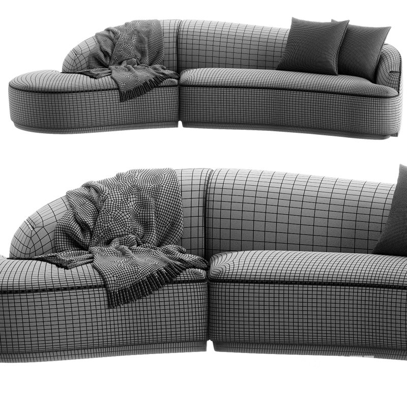 Reya Curved Sectional Sofa Lounge Image 4