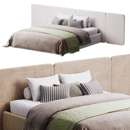 Natural Finish Fabric Pallet Bed