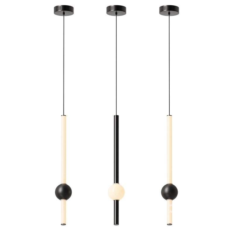 Modern Minimalist Long Metal Ball Pendant Light Image 2