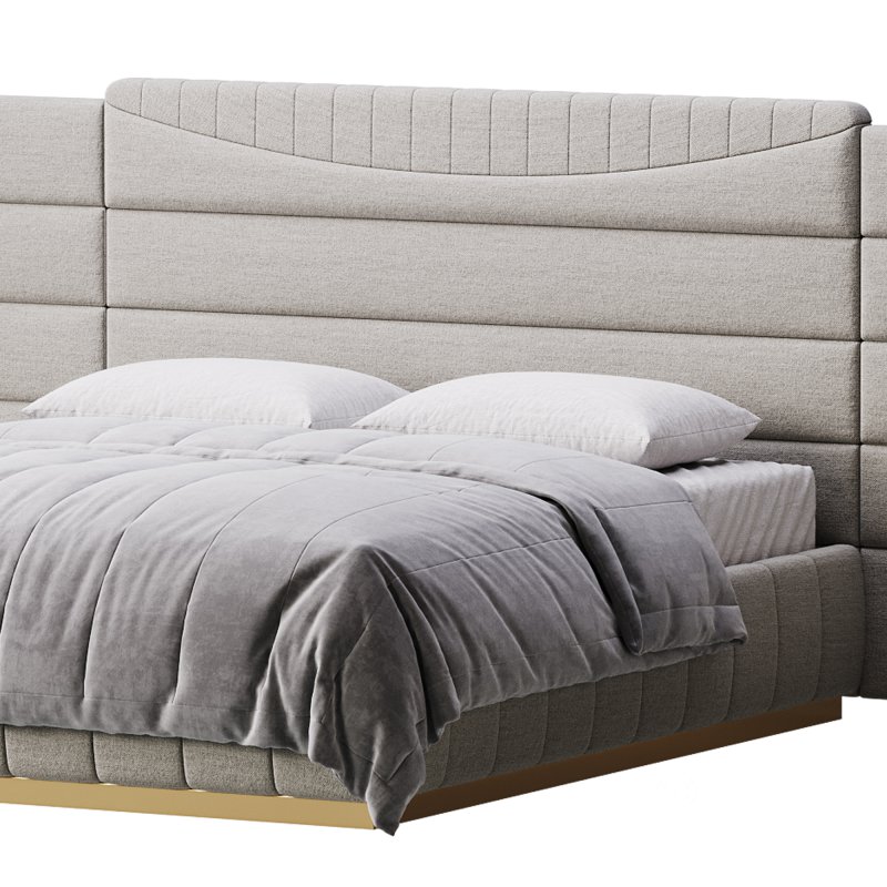 Montecarlo Large Leather Bed Image 14