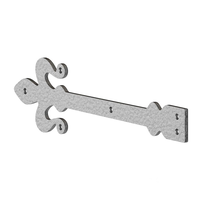 Wrought Iron Dummy Door Hinge Fleur De Lis 16″ Hinges Image 3
