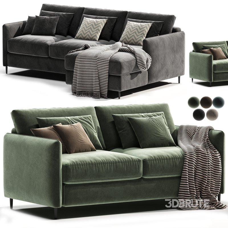 Sofá cama rinconero de algodón lino Loméo Image 3