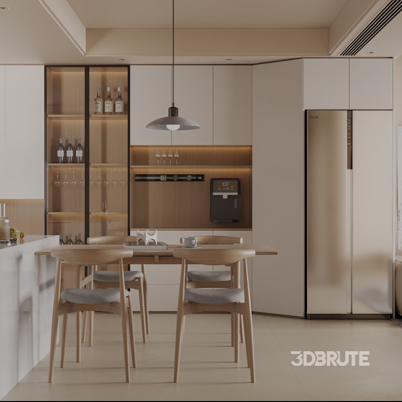 Warm modern simple living room scene Image 2