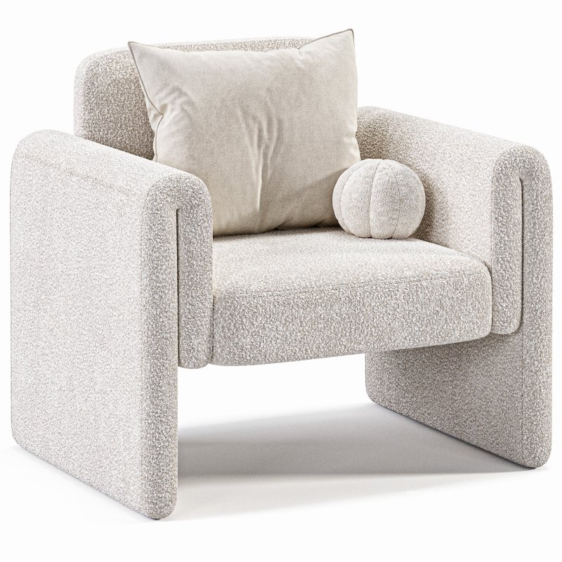 PROMENADE CHAIR IN IVORY BOUCLE Image 2
