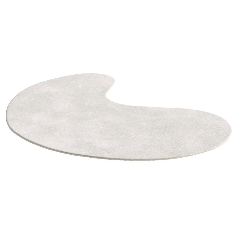 Vanni Solid Cream Curved Wool Rug Image 2