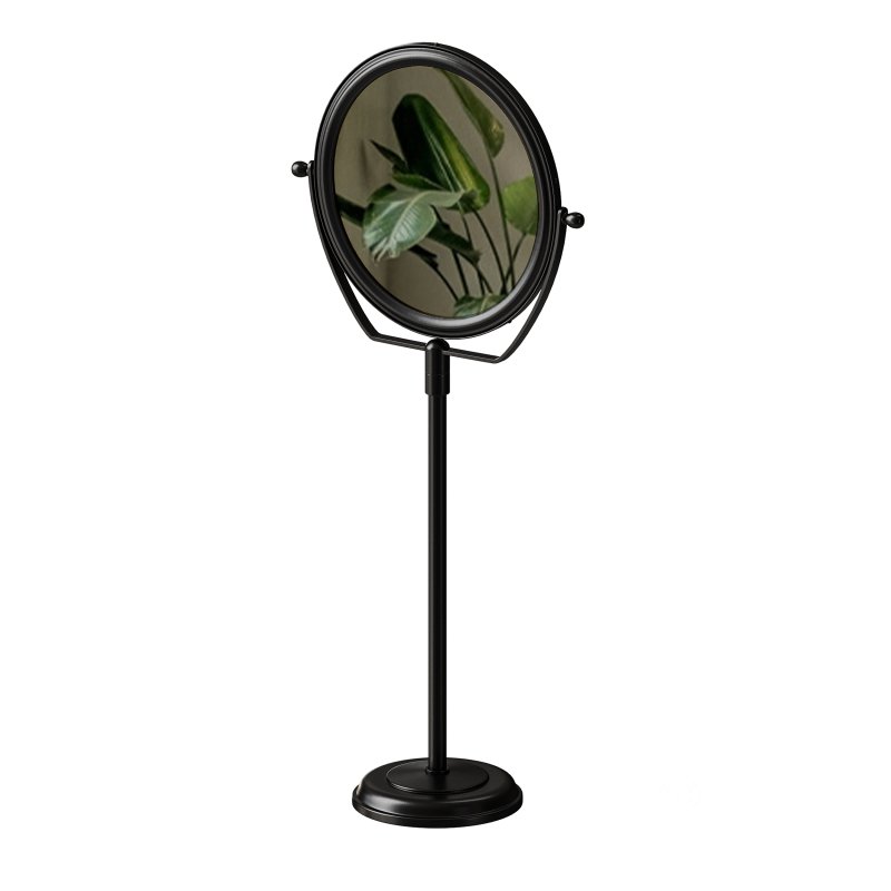 Table Makeup Mirror Chrome Brass Swivel Magnifying Two Sided Image 8