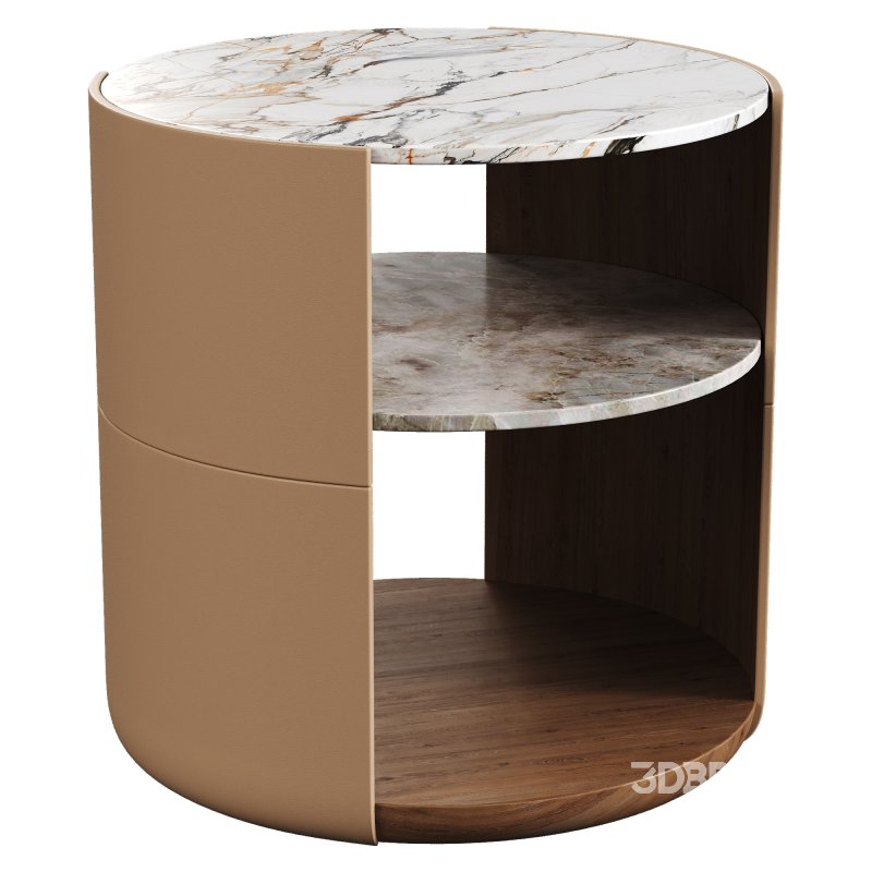 Round Marble Nightstand Image 4