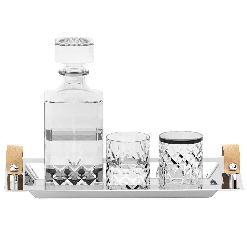 tray set with water carafe and glasses Image 2