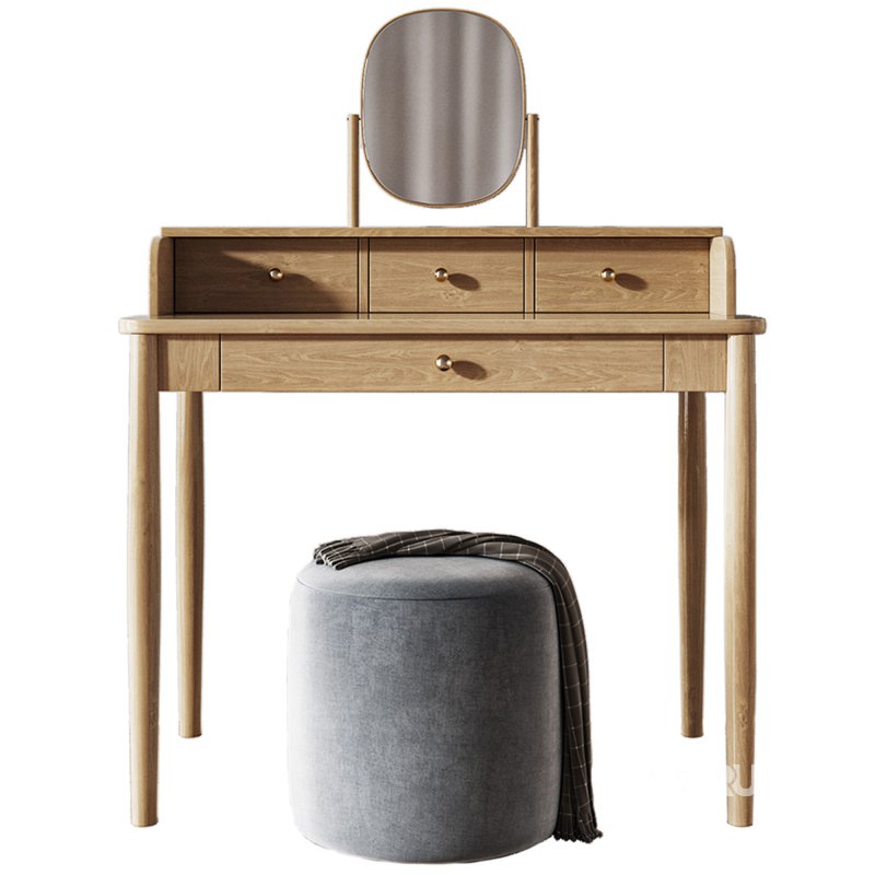 Dressing Table Lussan and KOFI 2 Pouffe Image 1