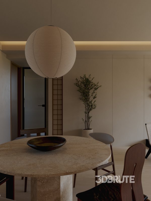 Wabi-sabi living and dining room Image 7