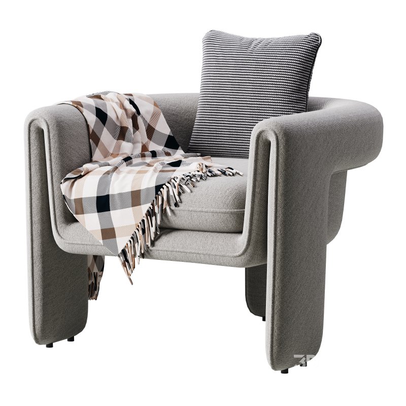 Sculptural Upholstered Lounge Chair Image 11