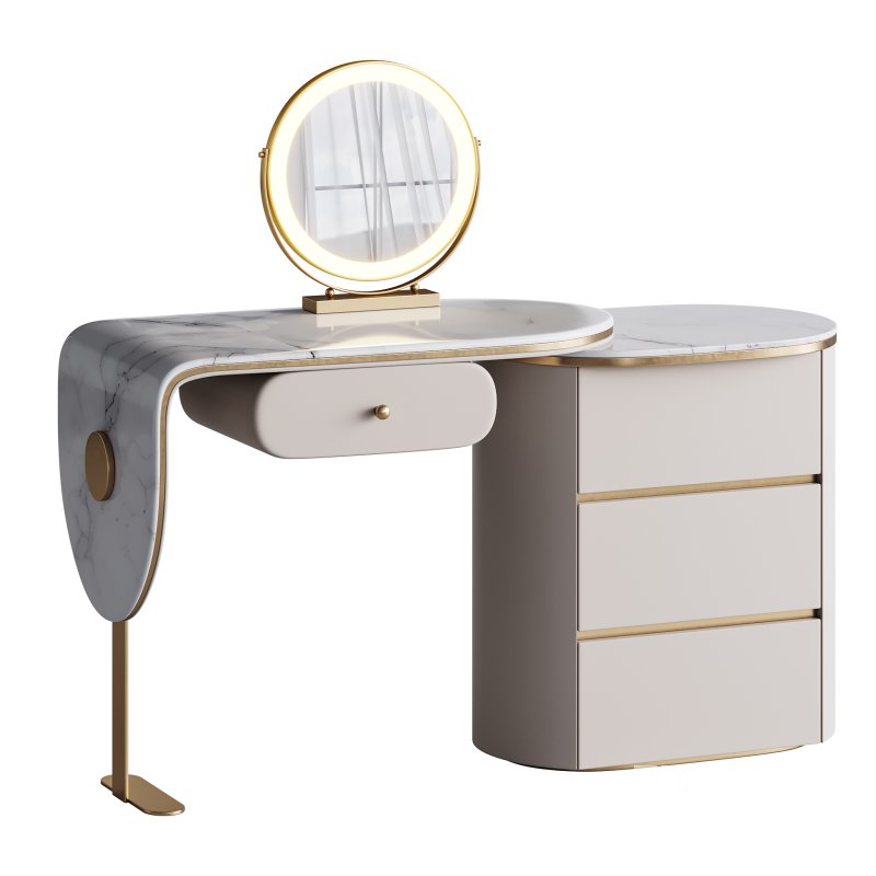 Ensemble de meuble lavabo moderne en bois massif minimaliste Image 2