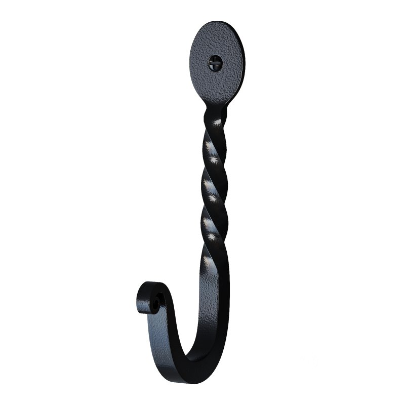 Wrought Iron Twisted Hooks 4.5″ Wall Mount Hanger Hooks Image 2